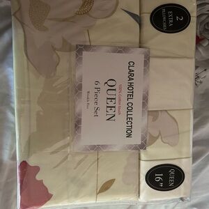Hotel Collection Queen 6-Piece Bedding Set - Cream and Red